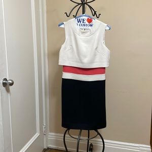 Milly sleeveless stripe shift dress.